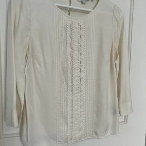 BODEN Viscose & Silk Blouse, ivory, Size 4, Hardly Worn